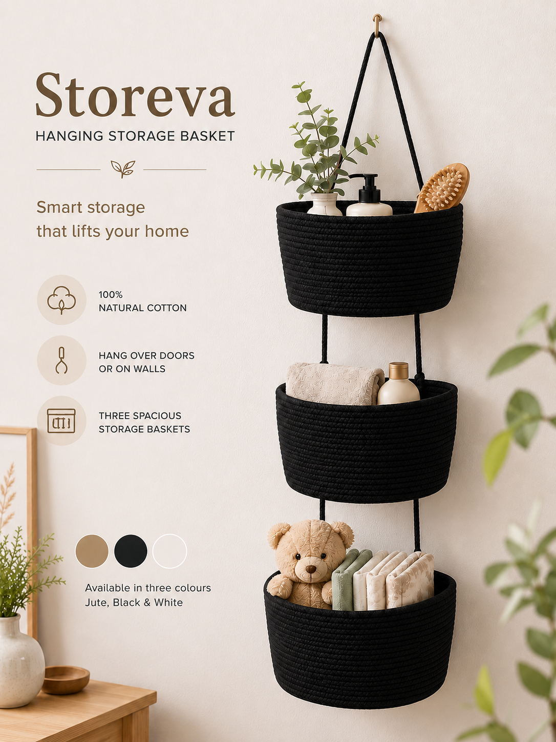 Storeva™ | Hanging Storage Basket