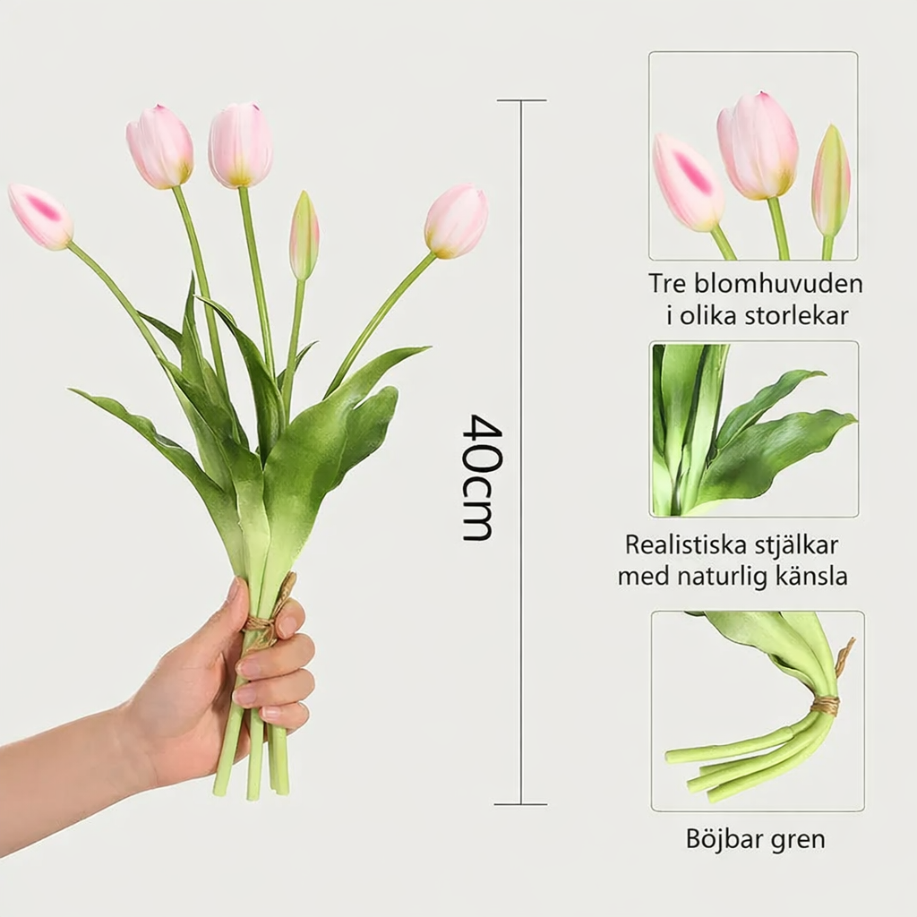 EverTulipa™ | Real Touch Naturtrogna konsttulpaner med verklighetstrogen känsla