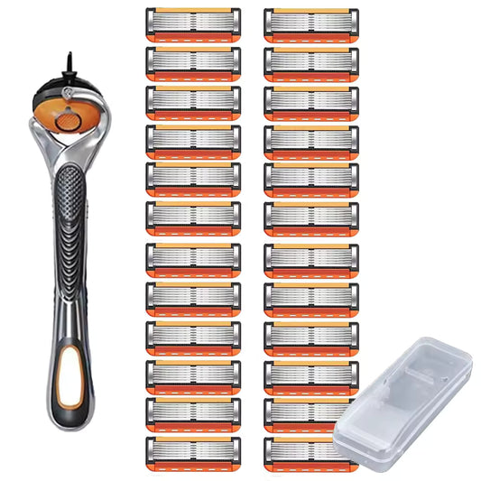 ShavePro™ 6 | Klassisk säkerhetsrakning med sexbladsteknik som ger precision, komfort och lång hållbarhet.