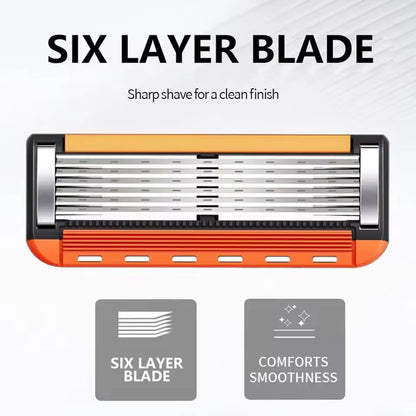 ShavePro™ 6 | Klassisk säkerhetsrakning med sexbladsteknik som ger precision, komfort och lång hållbarhet.