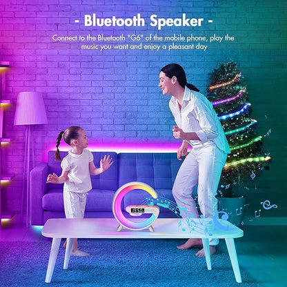 LumiBeat™ | Soluppgångsväckarklocka, Bluetooth-högtalare, trådlös laddare, stämningsbelysning!