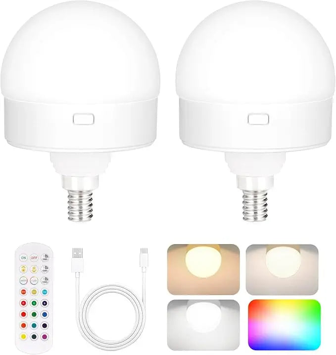Lumora™ | Uppladdningsbar Trådlös LED-lampa med Fjärrkontroll – 15 Färger & Dimmer (E12, E14 och E26/E27)