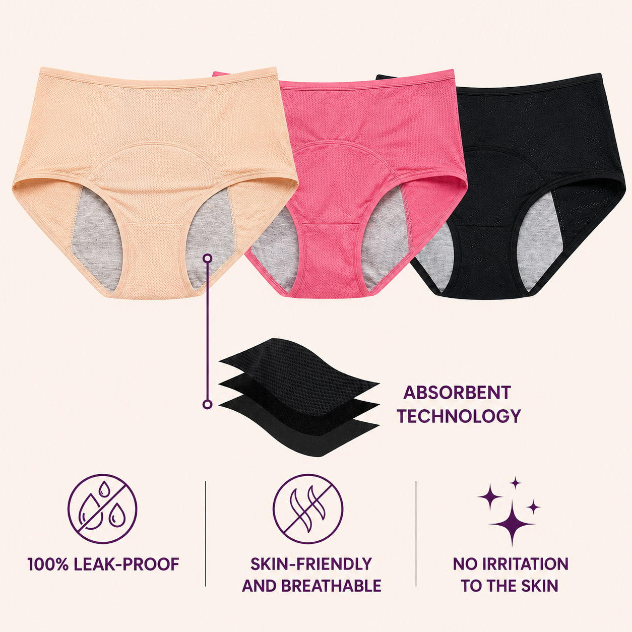 VivaDry™ | Leak-proof underwear (pack of 5)