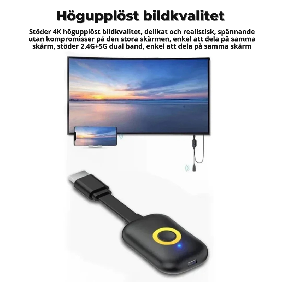 StreamLänk™ | Spegla din telefon direkt till din TV – inget Wi-Fi eller kablar!
