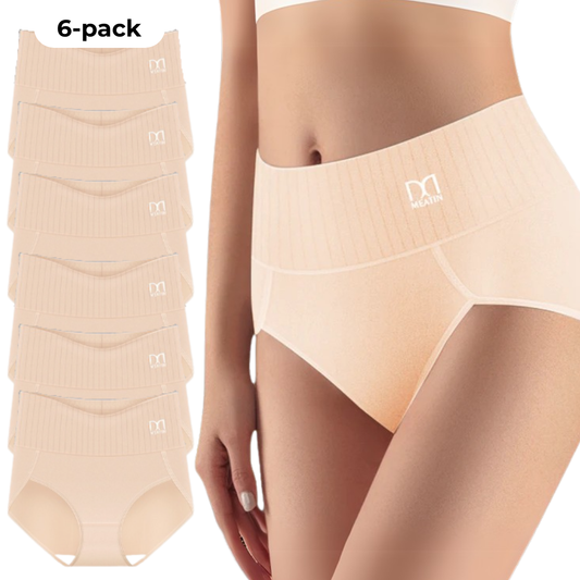 Siluvelle™ | A 6-pack of breathable and comfortable high-waisted briefs with tummy control