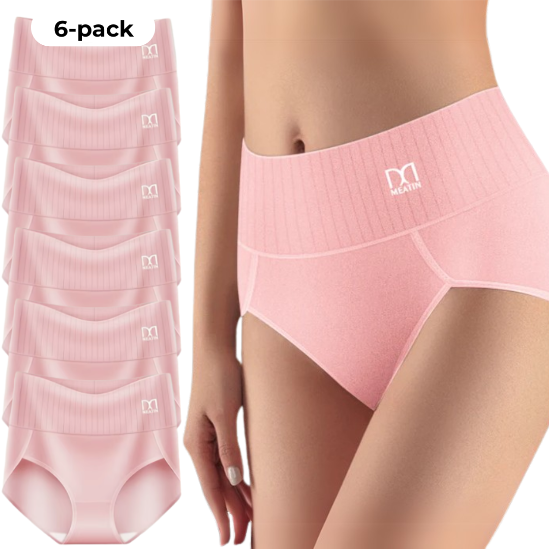 Siluvelle™ | A 6-pack of breathable and comfortable high-waisted briefs with tummy control