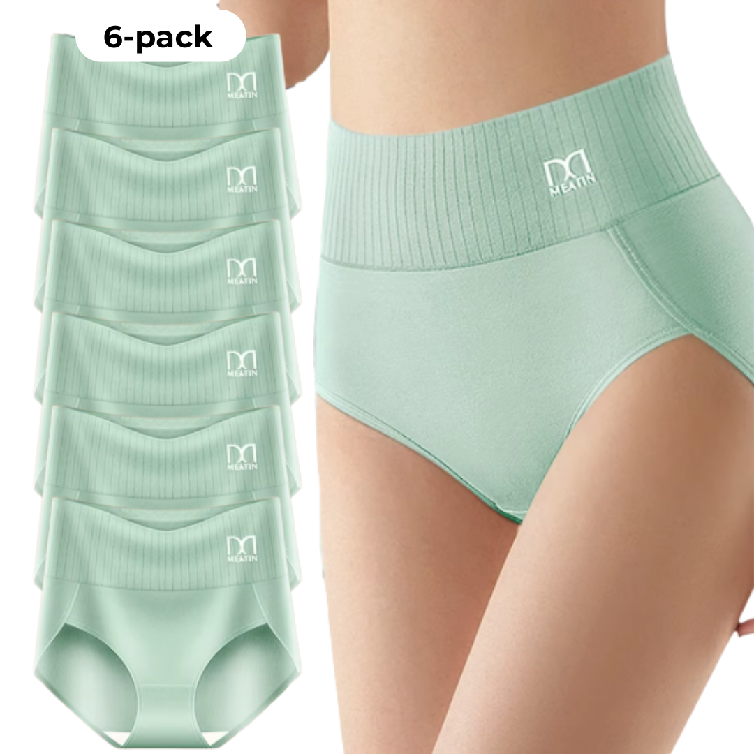 Siluvelle™ | A 6-pack of breathable and comfortable high-waisted briefs with tummy control