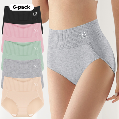 Siluvelle™ | A 6-pack of breathable and comfortable high-waisted briefs with tummy control