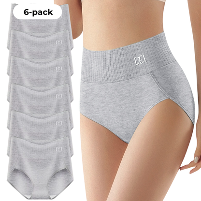 Siluvelle™ | A 6-pack of breathable and comfortable high-waisted briefs with tummy control
