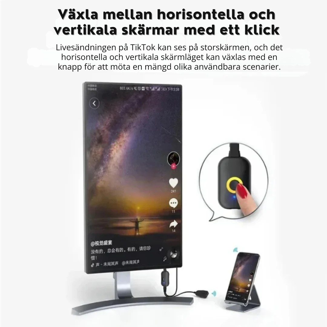 StreamLänk™ | Spegla din telefon direkt till din TV – inget Wi-Fi eller kablar!